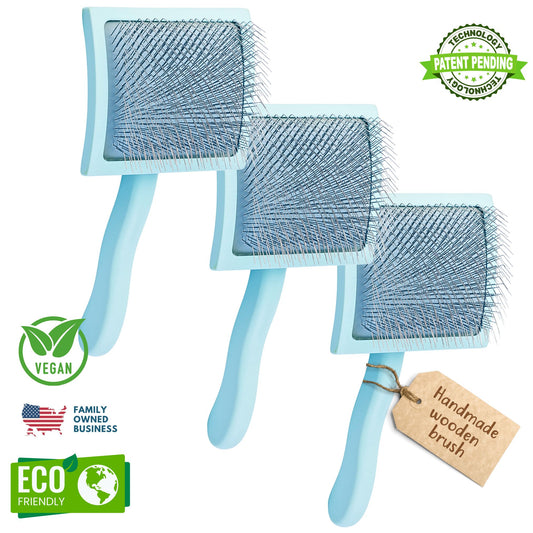 3 Pack - Curved Slicker Large - Baby Blue - Flying Pawfect Store