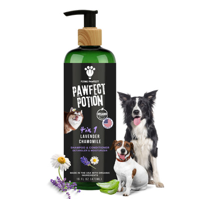Flying Pawfect 4-in-1 lavender chamomile dog shampoo and conditioner 16 oz