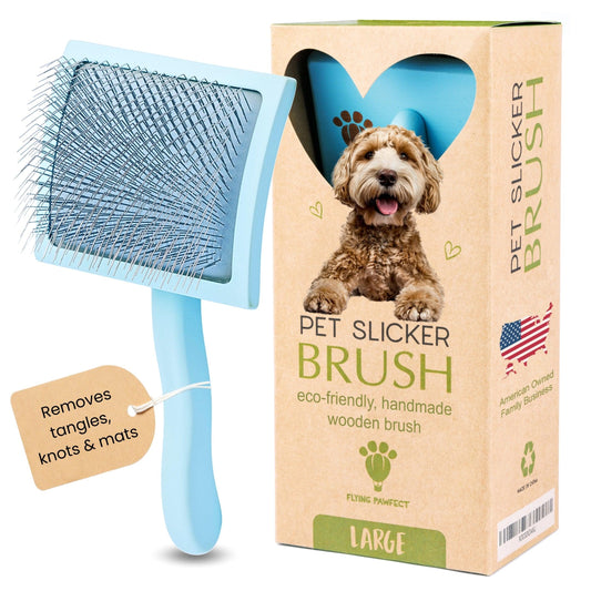 Curved Slicker Brush - Heavy Duty Grooming with Ease - Flying Pawfect Store