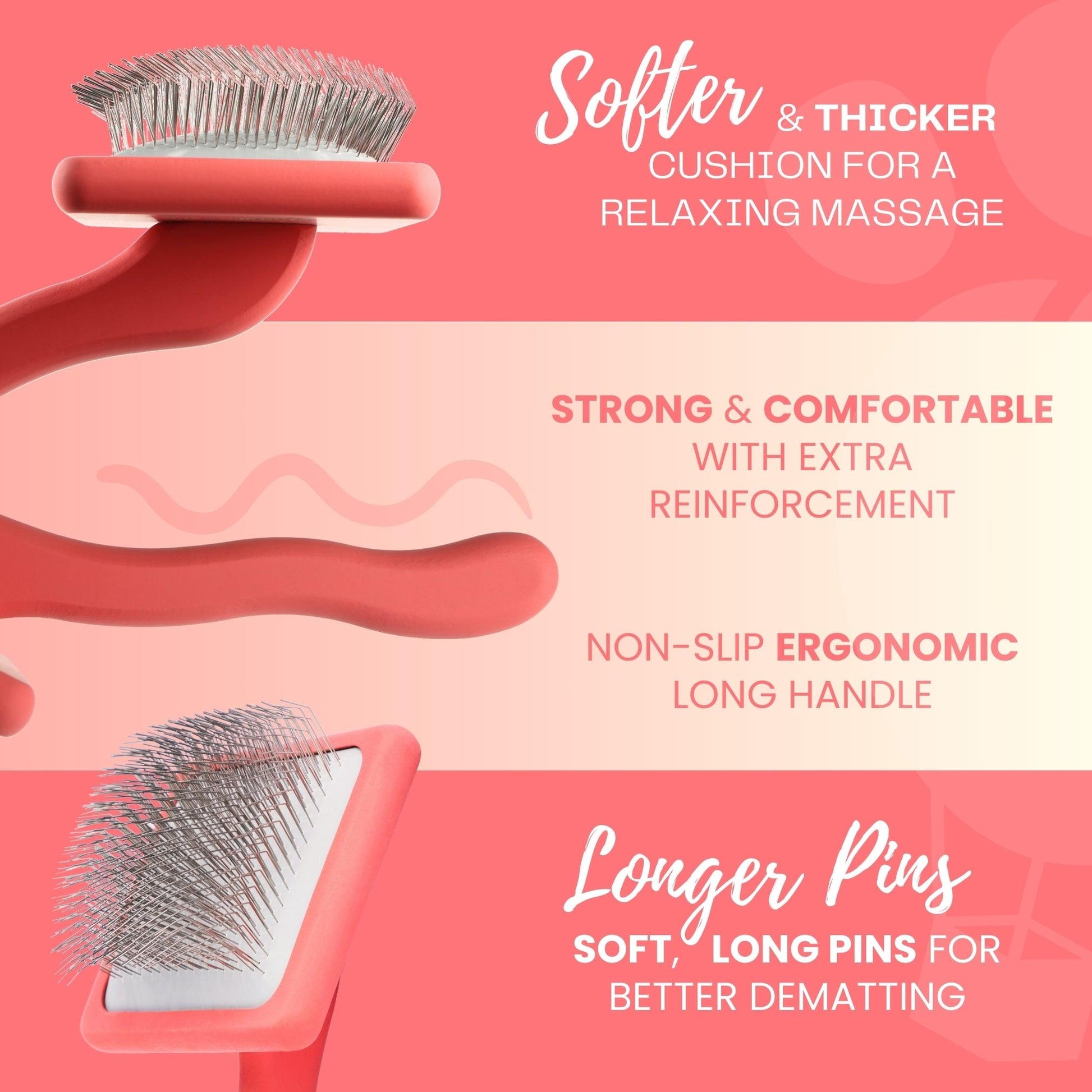 Flat Slicker Brush - Coral - Large - Flying Pawfect Store