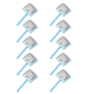 10 Pack - Flat Large Slicker Brush - Baby Blue