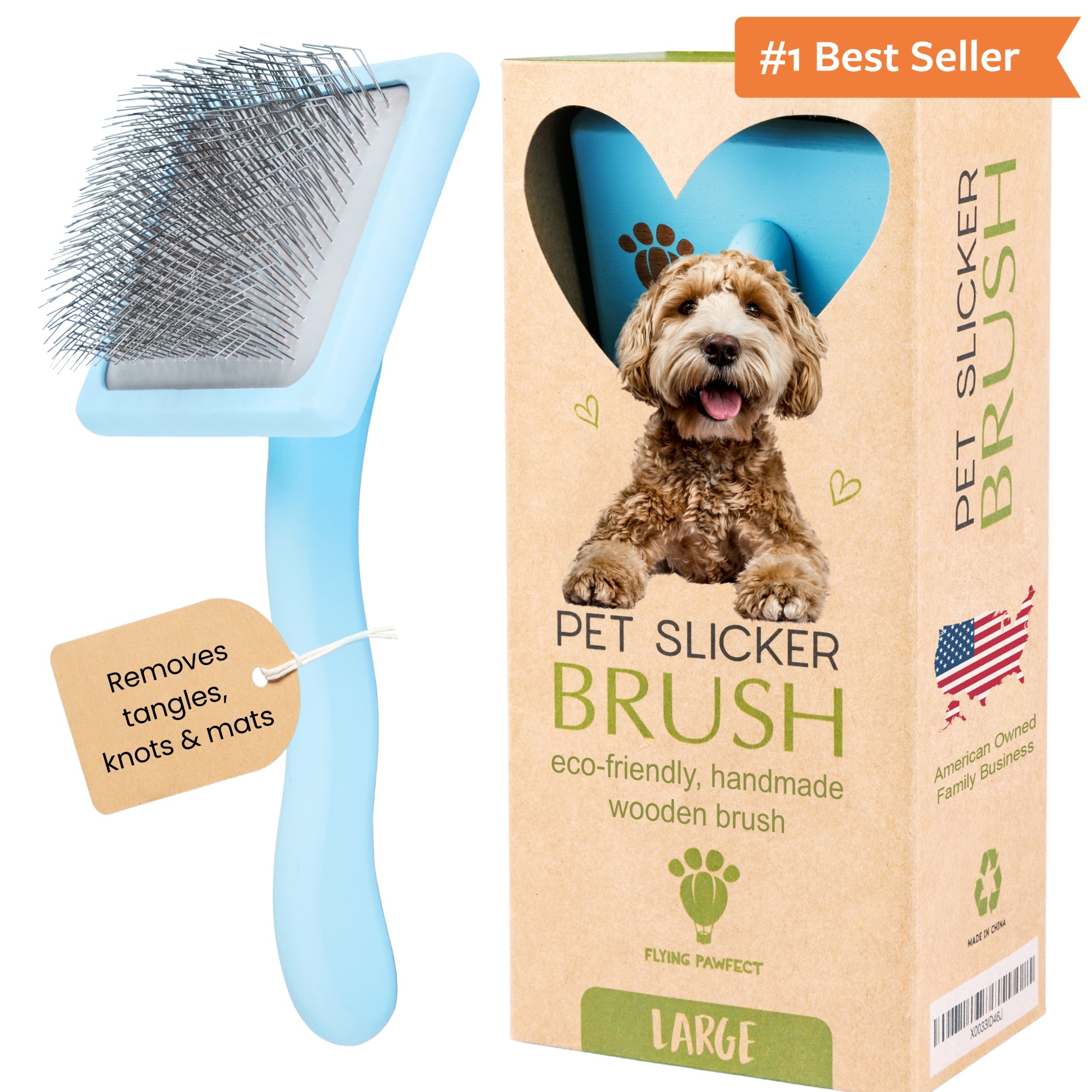 Flat Slicker Brush - Baby Blue - Large