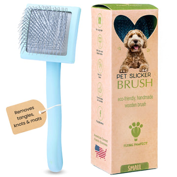 Curved Slicker Brush - Baby Blue - Small