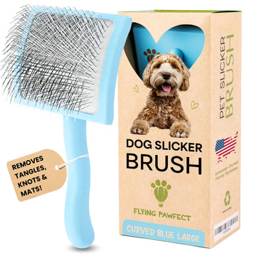 Curved Slicker Brush - Baby Blue - Large