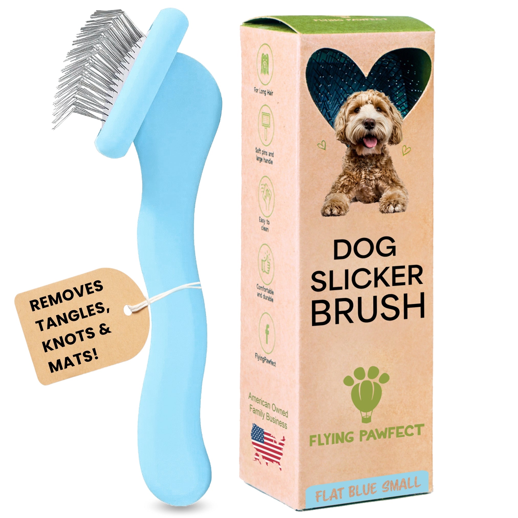 Flat Slicker Brush - Baby Blue - Small