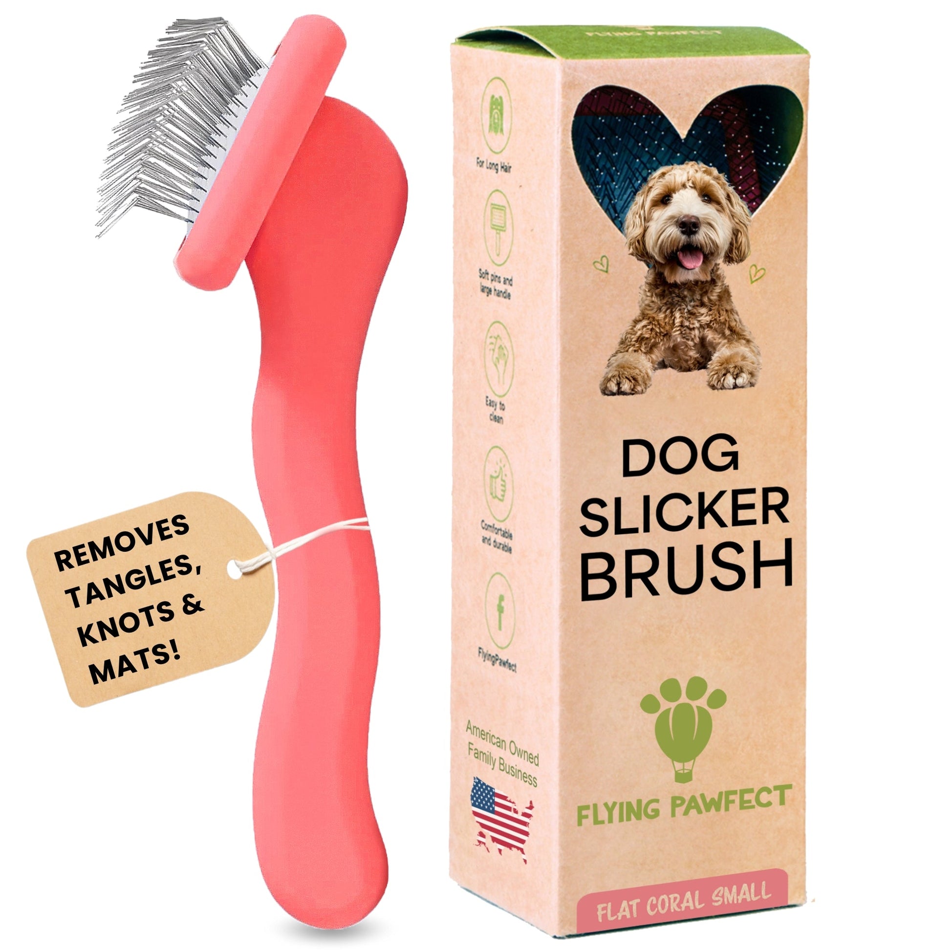 Flat Slicker Brush Coral Small