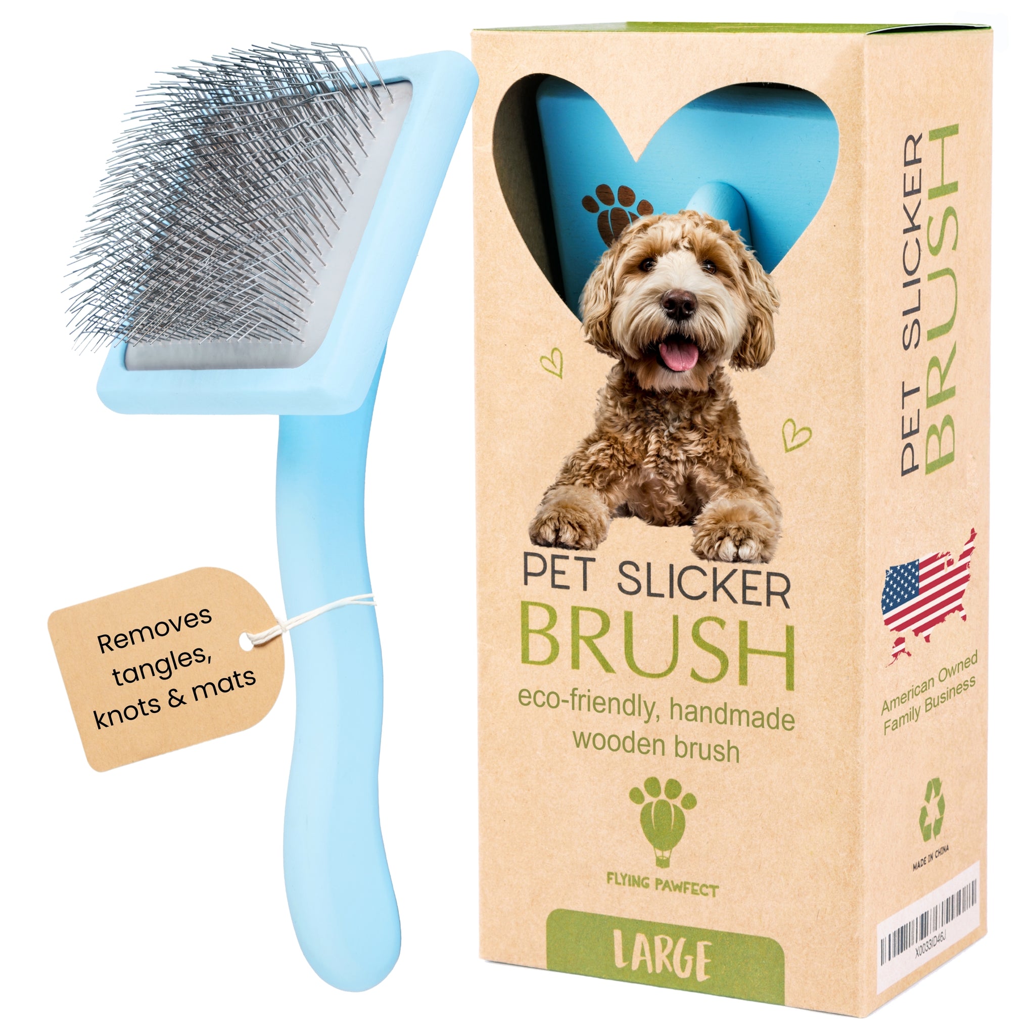 Flat Slicker Brush - Baby Blue - Large