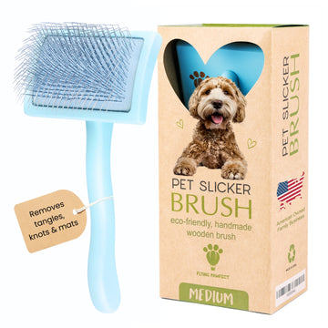 Curved Slicker Brush - Baby Blue - Medium