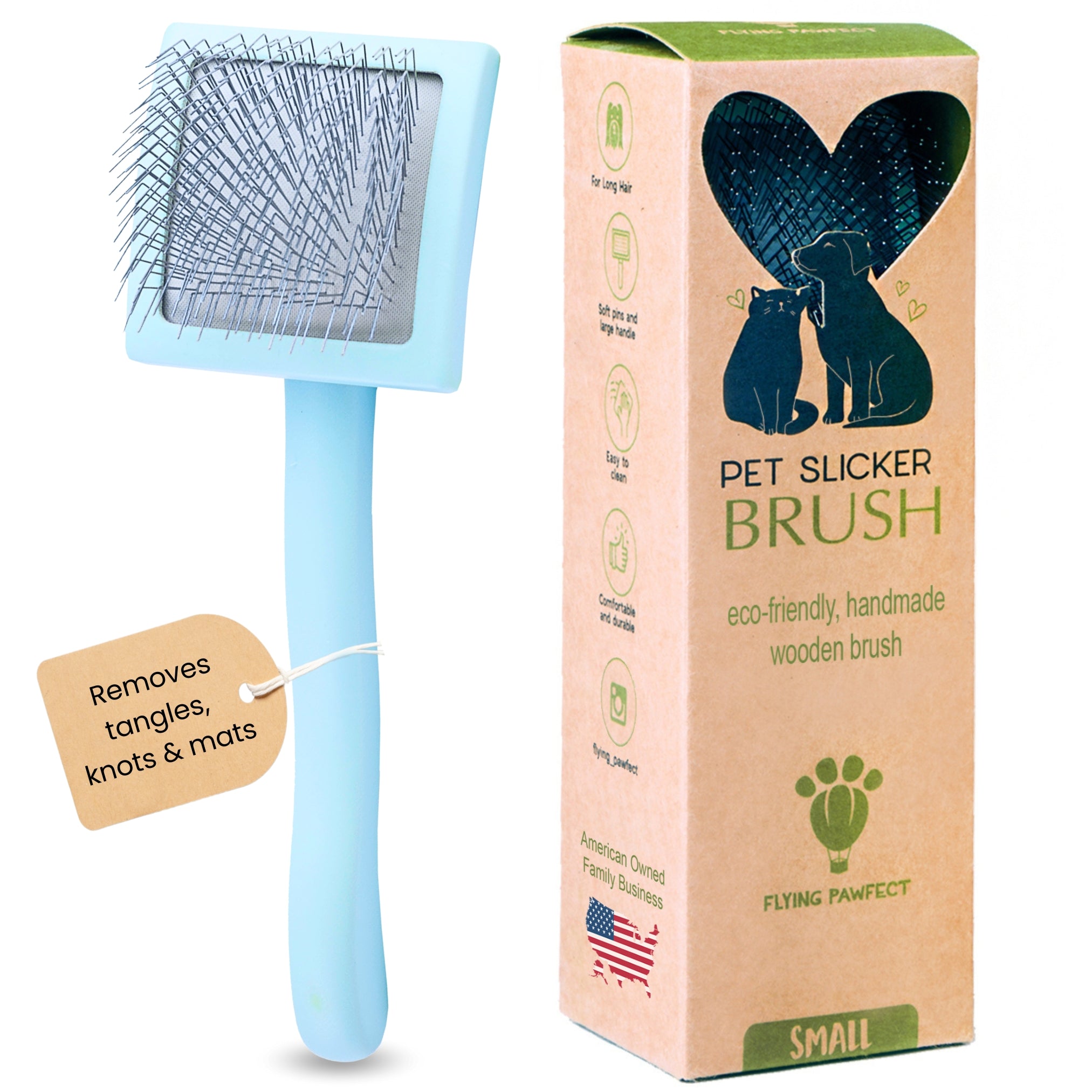 Curved Slicker Brush - Baby Blue - Small